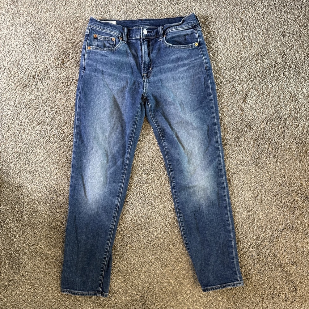 Gap Women's Girlfriend Mid Rise Jeans Blue Medium Wash Size 6 R